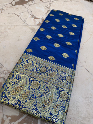 JAsarees Woven Banarasi Handloom Art Silk Saree(Blue)