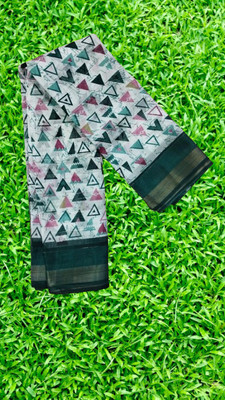 SARETRA MALL Printed Daily Wear Cotton Blend Saree(Green)