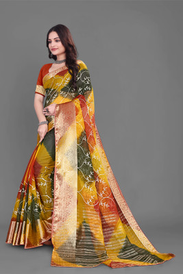 Aarunika MT Printed Bollywood Organza Saree(Multicolor)