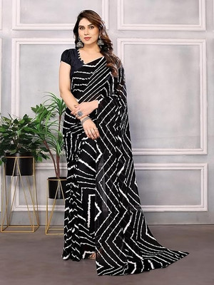 Suali Printed Daily Wear Georgette Saree(Black)
