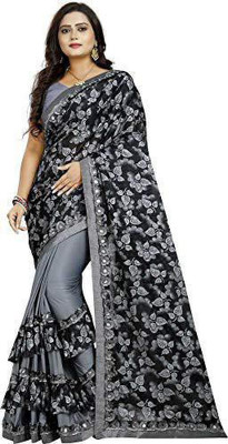Sonali Fashion Printed Bollywood Lycra Blend Saree(Grey)