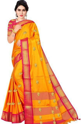 Paithni Woven Paithani Pure Silk Saree(Yellow)