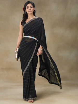 Tasrika Embellished Bollywood Georgette Saree(Black)