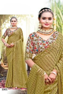 Shilpkala Fashions Embellished Bollywood Chiffon Saree(Green)