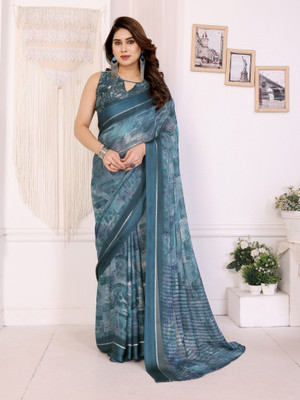 Shreesai Printed Bollywood Satin Saree(Multicolor)