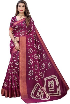 estrella fashion Printed Daily Wear Cotton Silk Saree(Magenta)