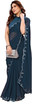 ROOP SUNDARI SAREES Embroidered Bollywood Georgette Saree(Dark Green)