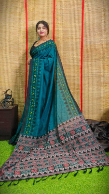 Joyguru Textile Printed Sambalpuri Cotton Blend Saree(Multicolor)