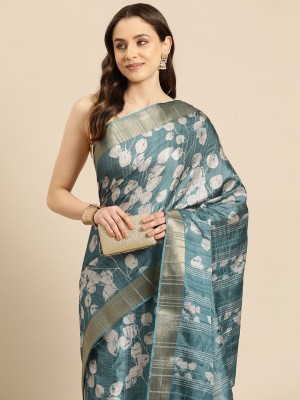 Divastri Digital Print Bollywood Silk Blend Saree(Light Blue)