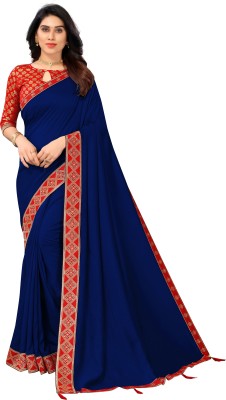 ZENBLAZE Self Design Bollywood Art Silk Saree(Dark Blue)