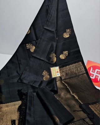 Divastri Woven Kanjivaram Pure Silk, Art Silk Saree(Black)