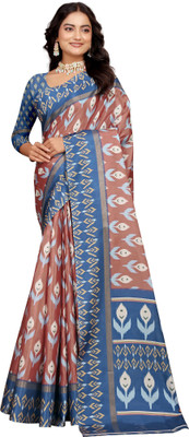 VISHNU Digital Print Kanjivaram Pure Cotton, Cotton Silk Saree(Maroon, Red)