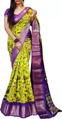 SuperLaxmi Animal Print Daily Wear Cotton Silk Saree(Multicolor)