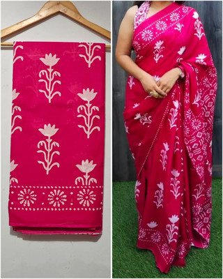 HG SAREES Printed Bollywood Mulmul Saree(Multicolor)