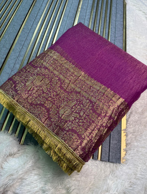 Banaras silk palace Woven Banarasi Tissue Saree(Magenta)