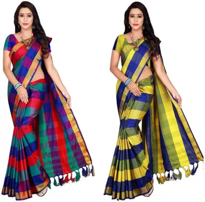 Bhagwati Creation Solid/Plain Bollywood Georgette, Silk Blend Saree(Blue)