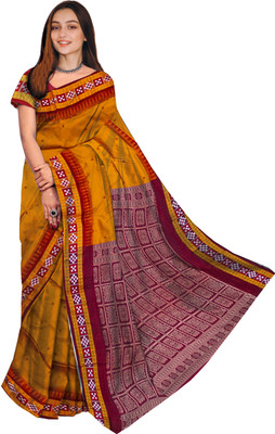 Kingdomsaree Woven Sambalpuri Cotton Blend Saree(Multicolor)