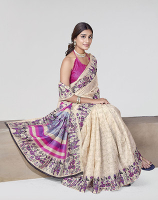 Nirvaan Printed Bollywood Art Silk Saree(Pink)
