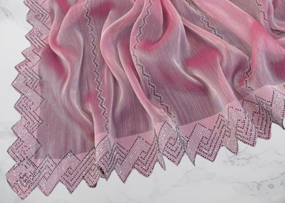 VarniRaaj Fashion Embellished Bollywood Jimmy choo Saree(Pink)