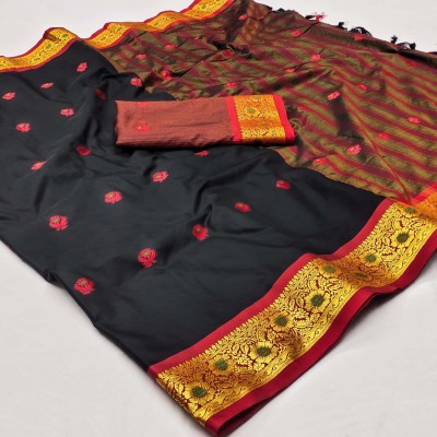 MAHADEV ENTERPRISE Woven Banarasi Silk Blend Saree(Multicolor)