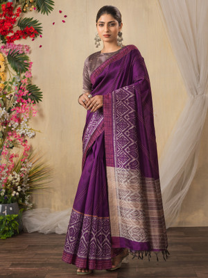 Tasrika Printed Daily Wear Cotton Blend Saree(Magenta)
