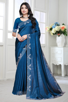 Divastri Self Design Bollywood Silk Blend Saree(Pack of 7, Pink)