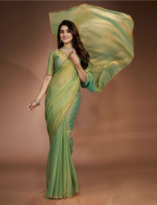 Stylish Sarees Solid/Plain Bollywood Jimmy choo Saree(Light Green)
