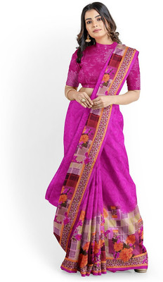 Suntex Printed Bandhani Georgette Saree(Pink)