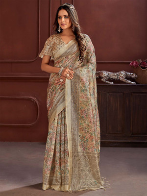 Sareemall Printed Chinnalapattu Cotton Silk Saree(Multicolor)
