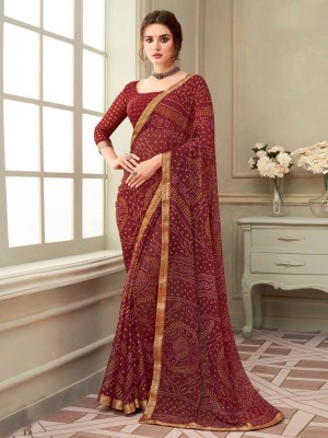 ANOUK Printed Banarasi Pure Silk Saree(Brown)