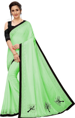 RAJESHWAR FASHION Embellished Bollywood Pure Silk Saree(Light Green)