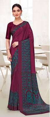 Seeyas Paisley Daily Wear Crepe Saree(Maroon)