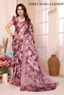 ShreeRamaFashion Printed, Floral Print Bollywood Georgette Saree(Multicolor)