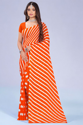 Leelavati Printed Daily Wear Georgette Saree(Orange)