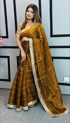 jashvicreation Self Design, Embellished Bollywood Georgette Saree(Yellow)