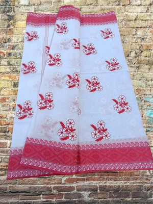 Happy Creation Woven Jamdani Handloom Cotton Blend Saree(Multicolor)