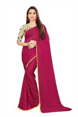 RHEY Printed Bollywood Chiffon Saree(Pink)