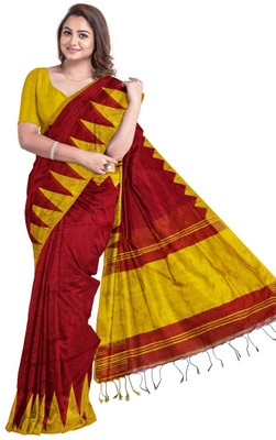 Bhadra Shopping Store Woven Bhagalpuri Cotton Silk Saree(Red)