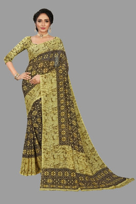 Vimalnath Synthetics Printed Mysore Georgette Saree(Light Green)