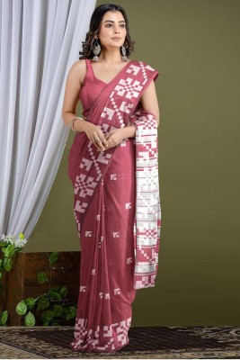 Bella Worth Woven Handloom Pure Cotton Saree(Maroon)