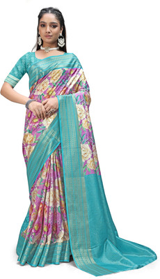 PremVastra Digital Print Kalamkari Crepe Saree(Pink)