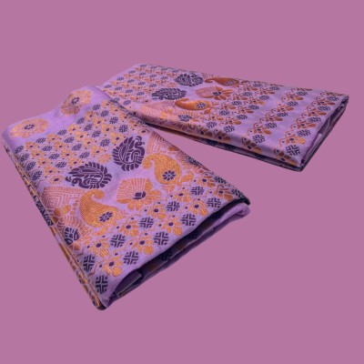 kamdar Woven Mekhela Chador Polyester, Silk Blend Saree(Pack of 2, Purple)