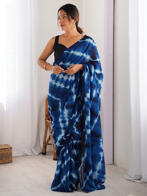 ANOUK Embellished Bollywood Georgette Saree(Dark Blue)