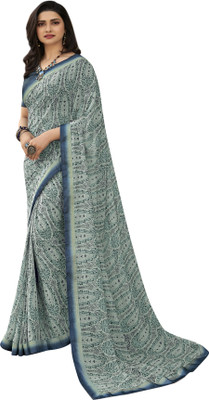 SHREE SOMANATH JARI Printed Bollywood Georgette Saree(Grey)