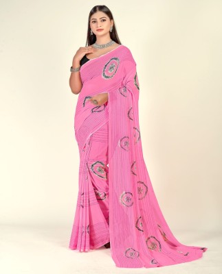 Anand Sarees Printed Daily Wear Georgette Saree(Pink)