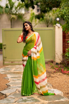 Divastri Printed Bollywood Chiffon Saree(Multicolor)