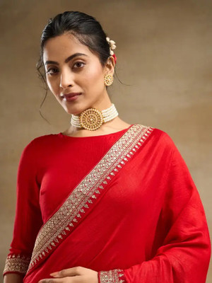 SareezaaStore Printed Bollywood Georgette Saree(Red)