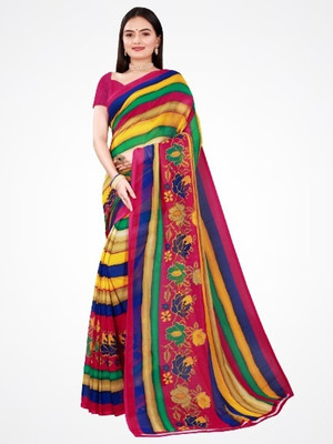 Suntex Printed Daily Wear Georgette Saree(Multicolor)