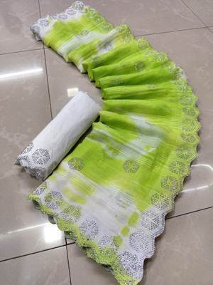Sareez House Self Design Bollywood Georgette Saree(Green)