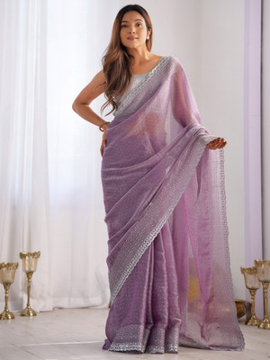 Tasrika Embellished Bollywood Organza Saree(Purple)